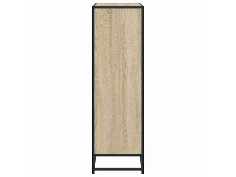  Bibliothèque, meuble de rangement salon chêne sonoma 97,5x33x107,5cm bois ingénierie métal  - Conforama E