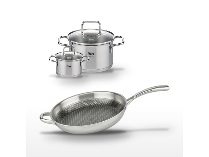 Lot poêle 32 cm et 2 faitouts 2012 cm elo relief evolution 9547050BX88 - Conforama A