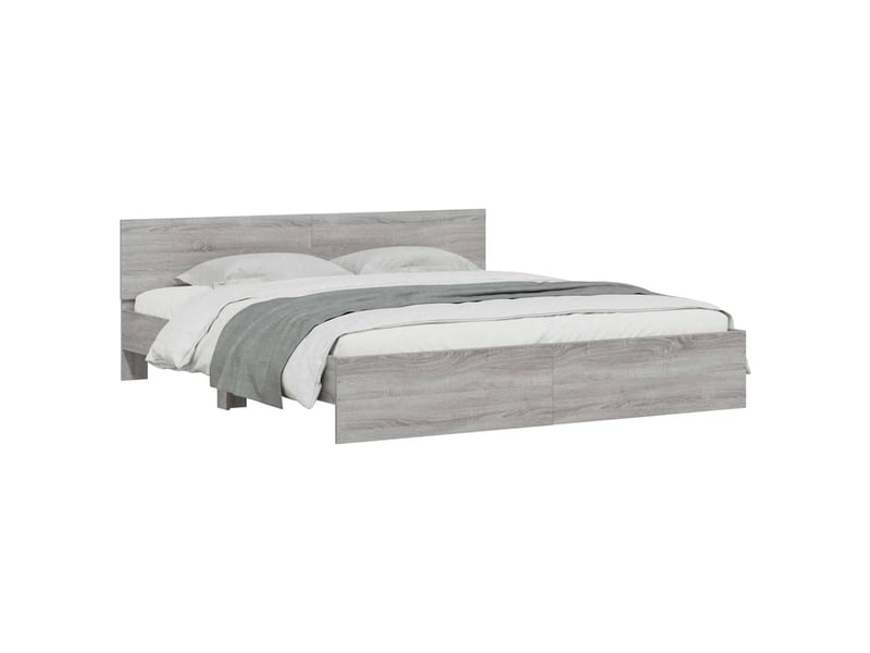  Lit double- lit adulte -  cadre de lit sans matelas sonoma gris 200x200 cm  - Conforama B