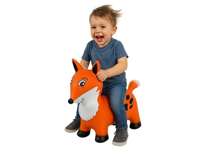  Animal rebondissante renard hoppydoo avec pompe 466006 - Conforama C