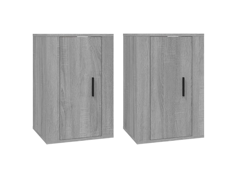  Lot de 2 meuble tv mural, meuble tv suspendu sonoma gris 40x34,5x60 cm  - Conforama A