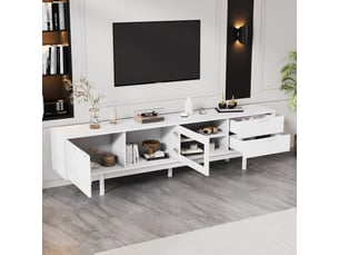 Meuble tv coloris blanc 200 cm <strong></strong> <strong>Fay Lum</strong>