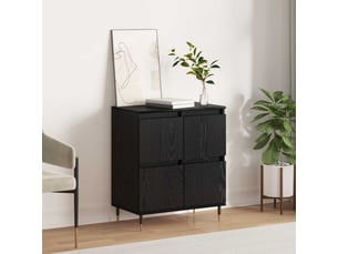 Buffet - bahut - meuble de rangement chêne noir 60 x 35 x 70 cm