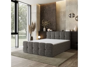 Lit avec rangement 140x200 cm <strong>MASSENO</strong> <strong></strong> coloris gris