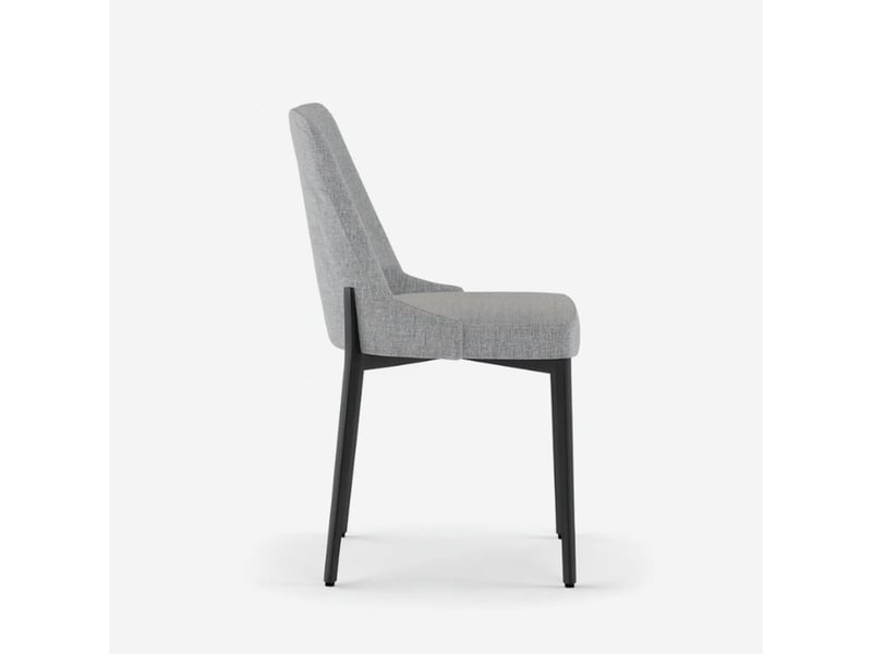  Lot de 4 chaises rembourrées en tissu facile à nettoyer charm - gris clair  - Conforama D