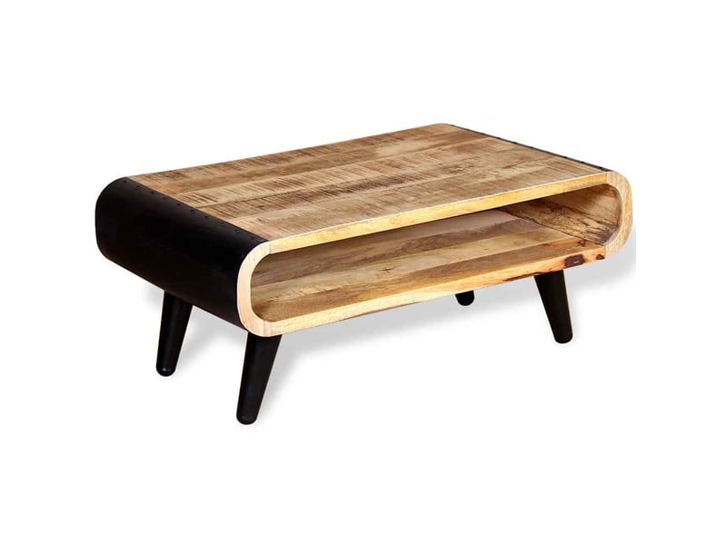  Table basse - table de salon - table à thé bois de manguier brut 90x55x39 cm  - Conforama E