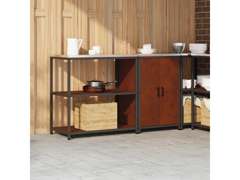  Ensemble de rangement cuisine hattem rouillé acier shl4977  - Conforama D