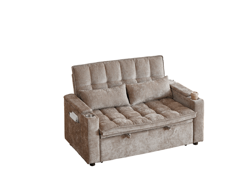  Canapé-lit convertible 3-en-1 avec rangement 142 cm evryae  - Conforama A