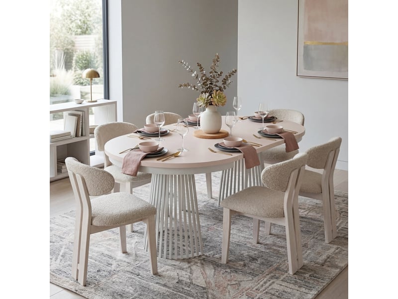  Selsey garda - table à manger ronde extensible - 100 cm - cachemireblanc Garda - Conforama C