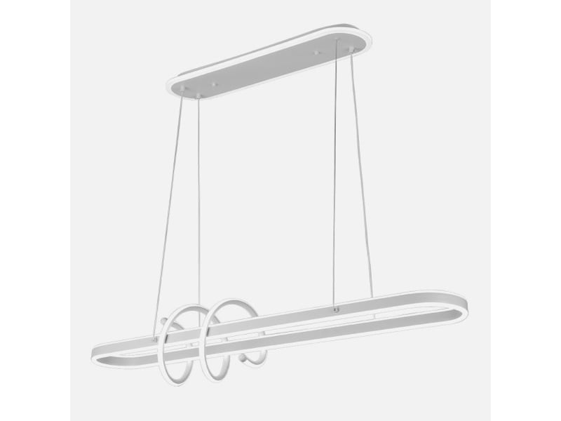  Fabrilamp paper, suspension, moderne, led, 185 w, 16380 lm, 3000-4000-6000 k, blanc, 50-110 x 100 x 19 cm 249392001 - Conforama C