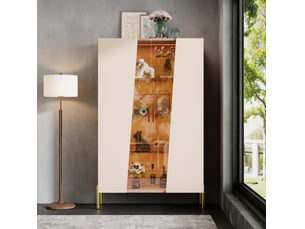 Vitrine coloris beige REDOM - 72 cmx145 cm