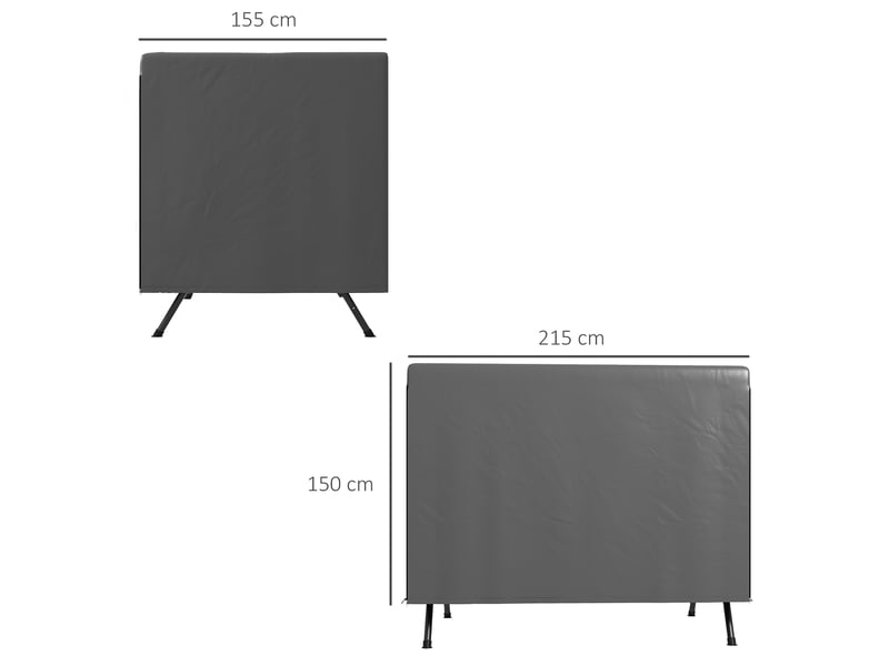 Housse de protection pour balancelle de jardin 215 x 155 x 150 cm, tissu pe 100 gm² imperméable, résistant aux uv, avec cordons de serrage - Conforama C