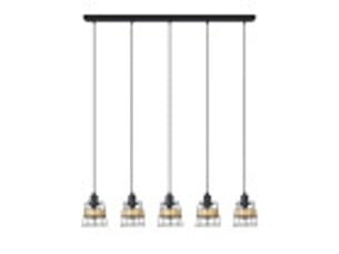 Fabrilamp burano, réglette, moderne, 5 x e14, noir, 33-150 x 94 x 12 cm