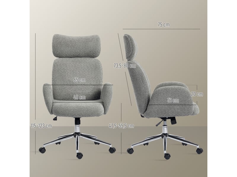 Fauteuil de bureau vilis ergonomique appuie tête réglable gris foncé - Conforama E
