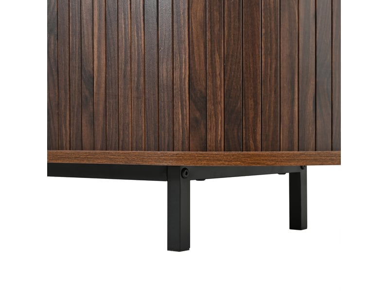  Meuble tv 180x40x50 cm avec portes coulissantes mdf couleur noyer  - Conforama D