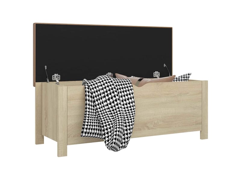  Boîte de rangement, coffre de rangement coussin chêne sonoma 105x40x45 cm aggloméré  - Conforama C