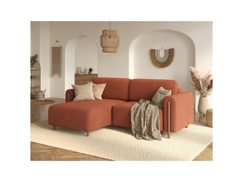  Canapé d'angle convertible arvessa terracotta chenille – angle gauche  - Conforama B