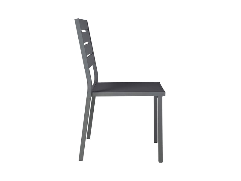  Lot de 2 chaises en aluminium et textilene gris  - Conforama D