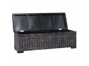 Boîte de rangement, coffre de rangement noir 110x35x45 cm