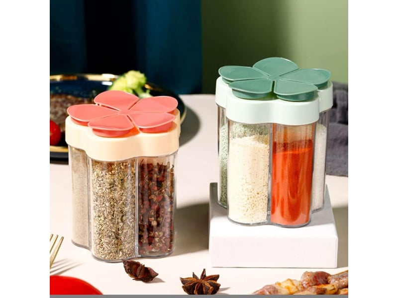 Boîte de rangement à condiments à 5 compartiments, boîte à épices - distributeur d'épices portable, récipient d'assaisonnement  - Conforama D