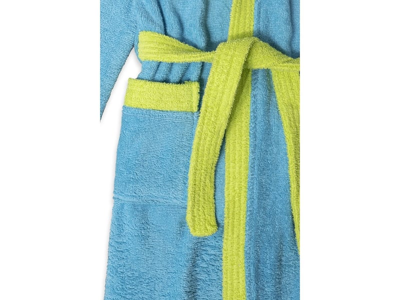 Peignoir de bain enfant interbaby taille 14 ans - turquoise - coton éponge 00515-T14-30 - Conforama E
