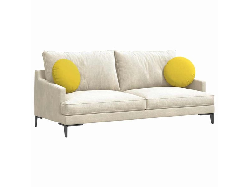  Lot de 2 coussins de siège, coussins décoratifs tissu jaune clair ø40 x 13 cm cf59839  - Conforama C