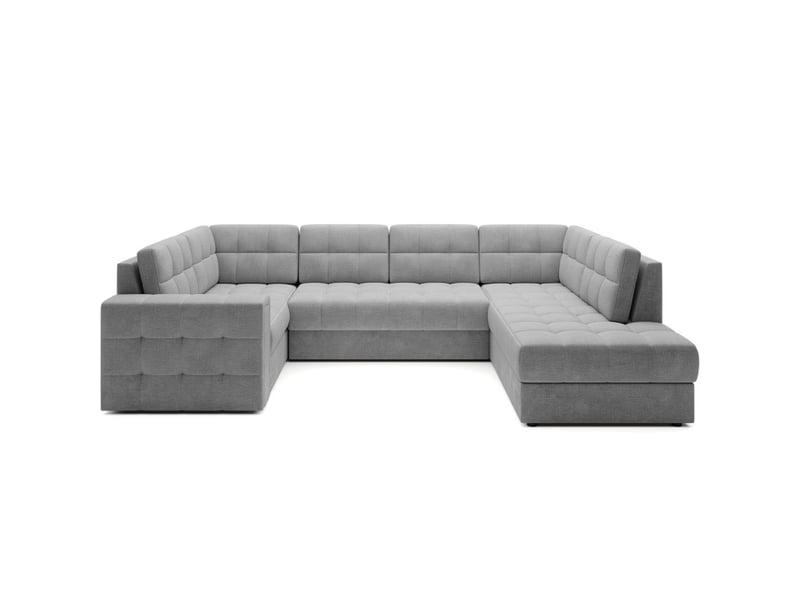 Canapé d'angle convertible monteza gris 299 cm avec coffre et couchage  - Conforama A