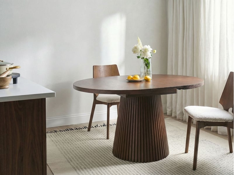  Table de salle à manger extensible moore frêne foncé 120160 cm 120 cm  - Conforama B