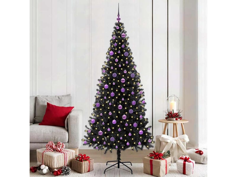 Sapin de noël - arbre de noël noir 210 cm pvc - Conforama B