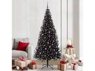 Sapin de noël - arbre de noël noir 210 cm pvc
