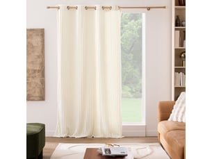 Rideau à œillets 135 x 240 cm – flanelle relief mini boudoir naturel - 135x240cm - naturel