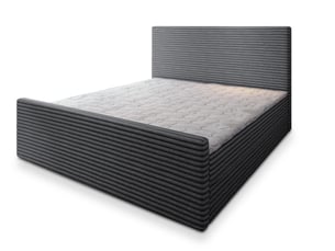 Lit avec rangement 160x200 cm <strong>MASSENO</strong> <strong></strong> coloris gris
