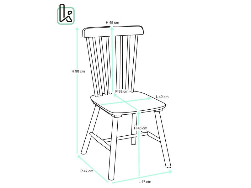  Lot de 2 chaises bistrot mona en bois massif d’hévéa finition bois foncé 432-MONA - Conforama R