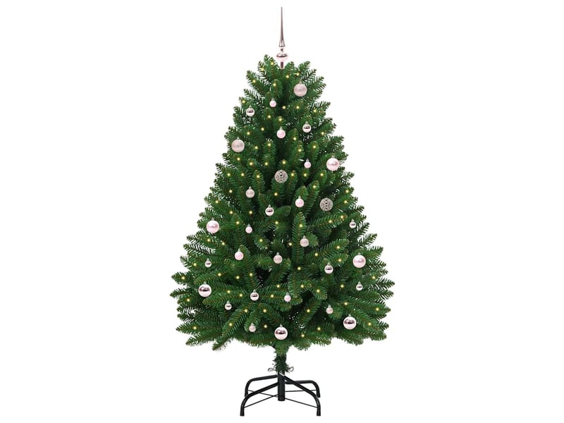 Sapin de noël, arbre de noël artificiel 150 cm 150 led blanc chaud vert shl3704 - Conforama C