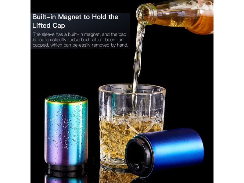Décapsuleur magnétique en acier inoxydable avec aimant, gadget de cuisine pour homme, cadeau de noël, fête des pères - Conforama E