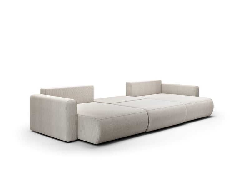  Canapé d'angle convertible 5 places welly u gris clair  - Conforama C