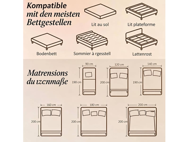  Matelas 2 places 140 x 190 cm à mémoire de forme 25 cm blanc et gris, soutien 7 zones et housse lavable  - Conforama C