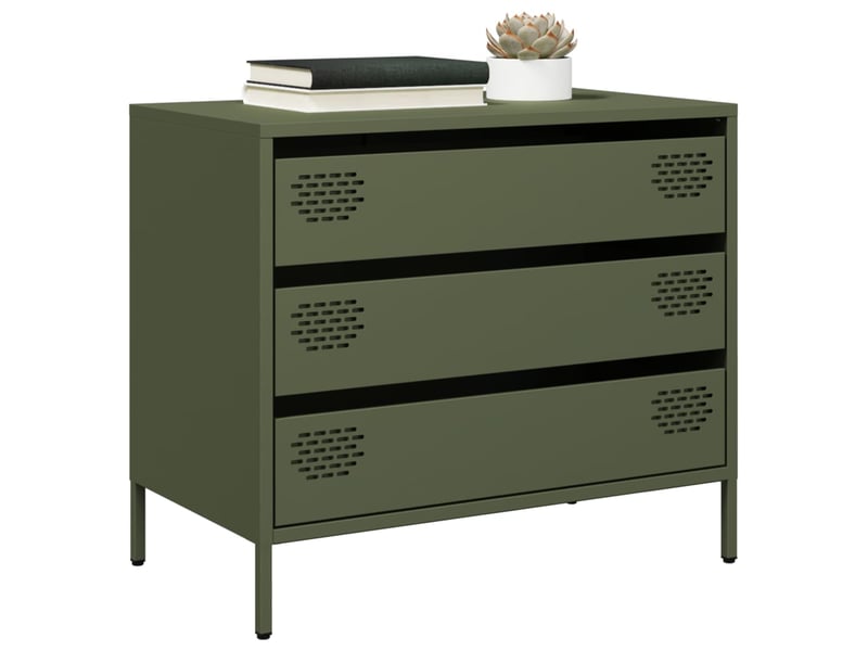  Buffet - bahut - meuble de rangement vert olive 68x39x58,5 cm acier laminé à froid  - Conforama B