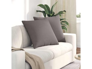 Lot de 2 coussins de canapé, coussins décoratifs tissu taupe 80 x 80 cm cf58969