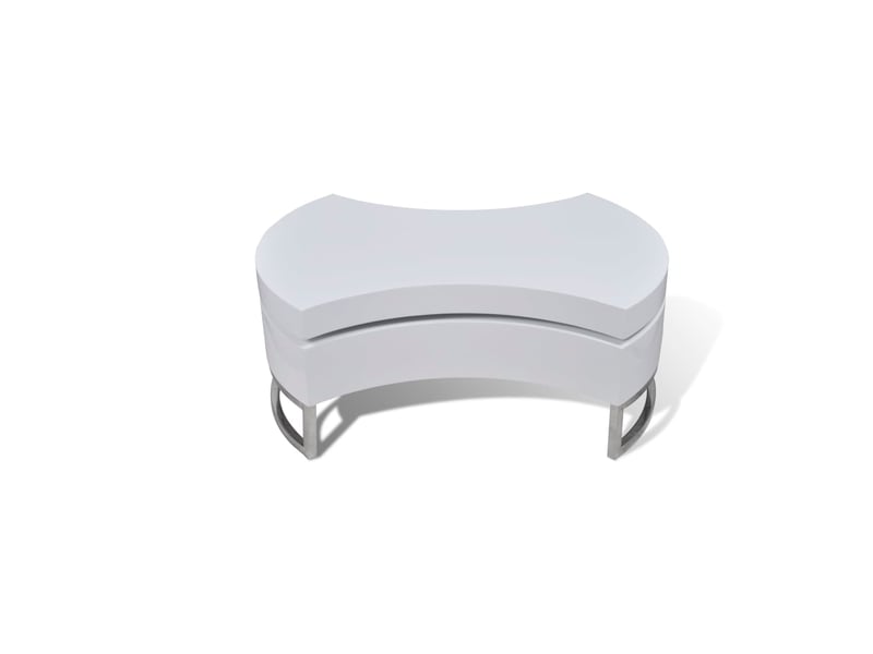  Table basse | table d'appoint salon à forme réglable blanc brillant  - Conforama E