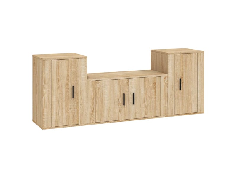  Ensemble de meubles tv 3 pcs chêne sonoma bois d'ingénierie shl94516  - Conforama A