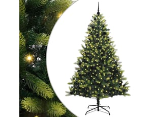 Sapin de noël - arbre de noël artificiel en silicone flexible 300 leds vert