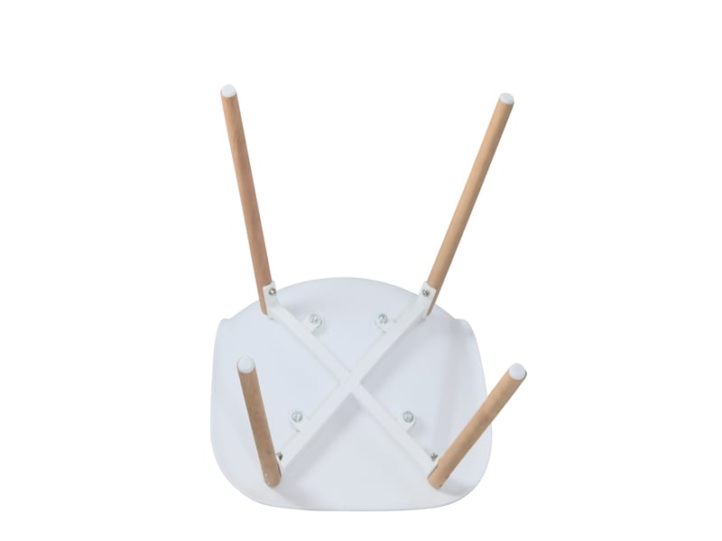  Lot de 4 chaises scandinaves ova blanches avec assise plastique et pieds bois clair  - Conforama W