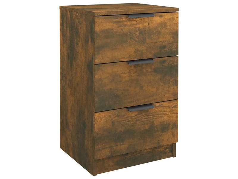  Lot de 2 tables de chevet - cabinet de chevet - table de nuit chêne fumé 40x36x65 cm  - Conforama C