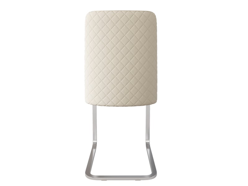  Lot de 6 chaises de salle à manger 42 x 52 x 88 cm – beige et argent – dossier capitonné à losanges  - Conforama E
