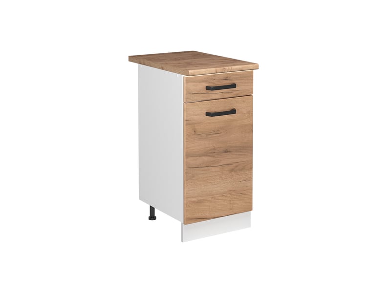 Vicco meuble bas sous-évier, chêne doréblanc, 40cm plan de travail chêne doré - Conforama A