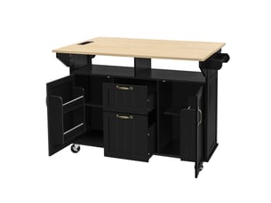 Desserte 2 portes 2 tiroirs coloris noir mdf
