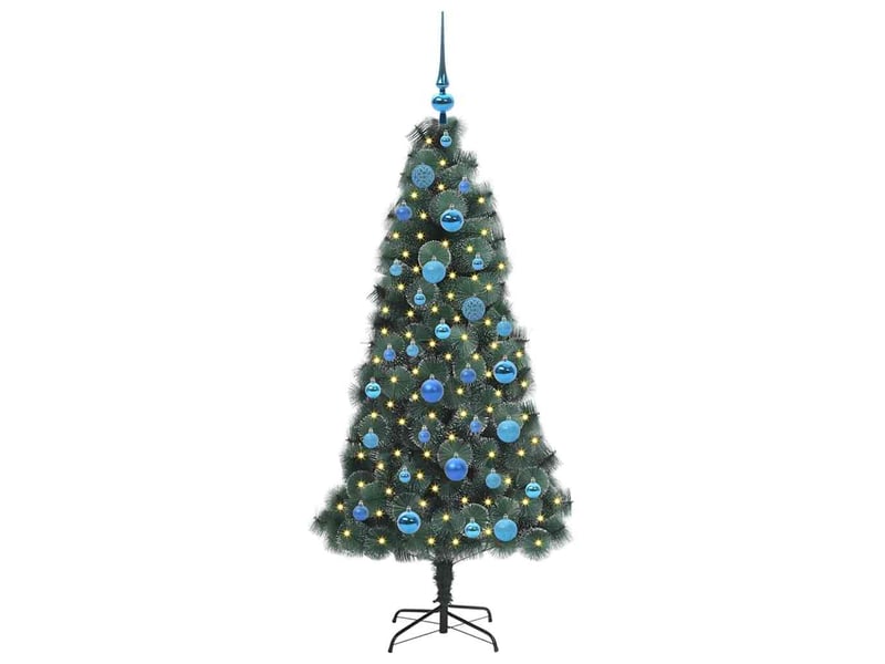  Sapin de noël - arbre de noël artificiel pré-éclairé avec ensemble de boules  - Conforama C