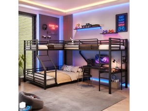 Lit superposé 90x200 cm <strong></strong>  <strong>OPULERANE TRADING LTD</strong> coloris noir