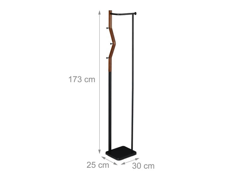  Porte-manteau moderne autonome pratique 100 x 30 x 30 cm 3 crochets tringle en métal noir 13_0008537  - Conforama B